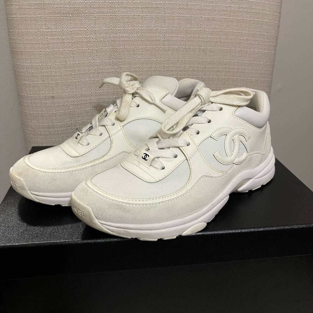 Chanel all white rev sneakers